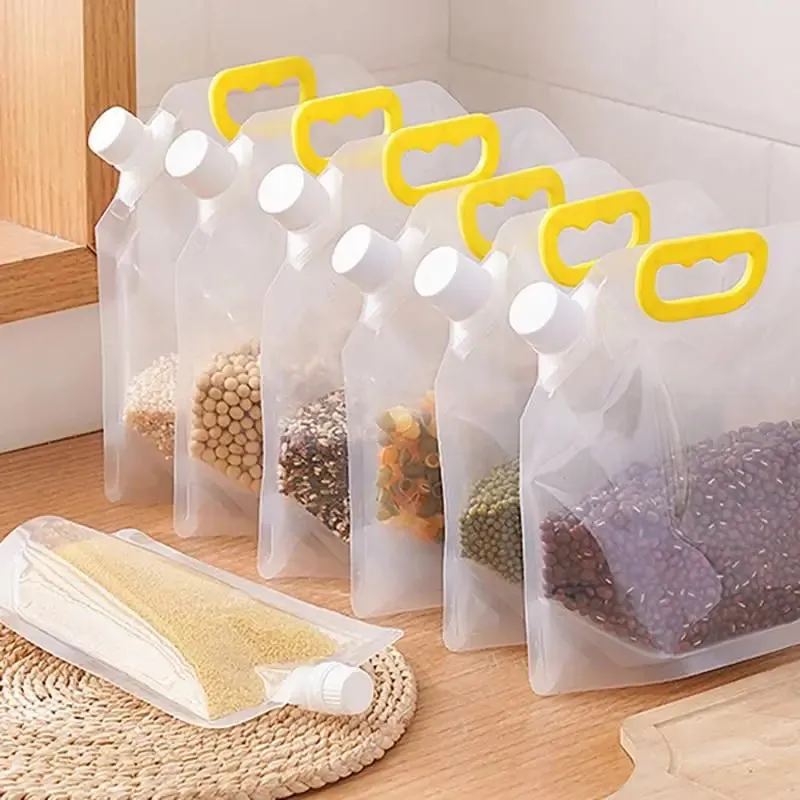 1/5Pcsrice Packaging Bag Grains Sealed Bag Moisture-Proof and Insect-Proof Transparent Thickened Portable Food-Grade Storage Bag