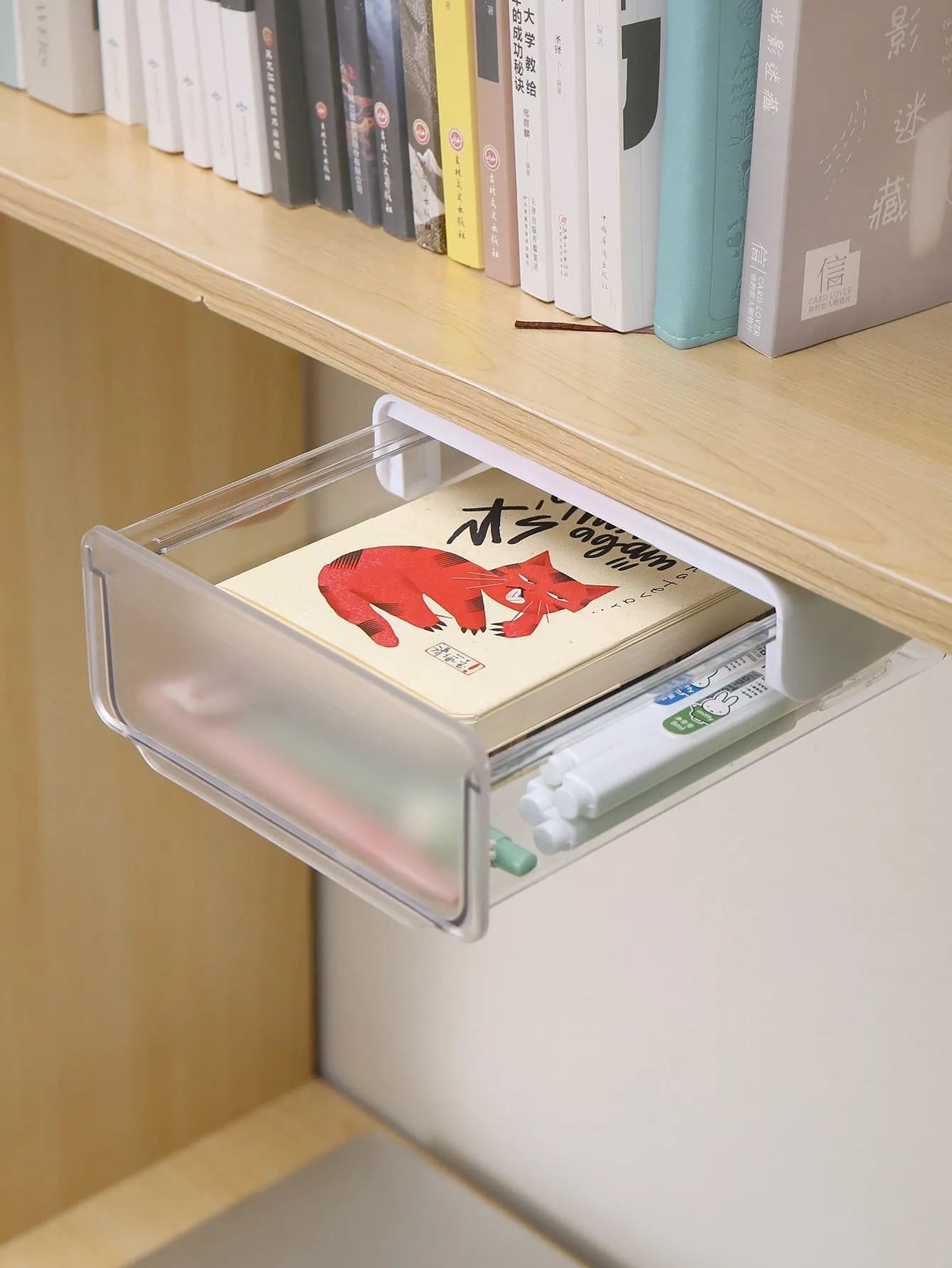 1pc Clear Stationery Storage Box