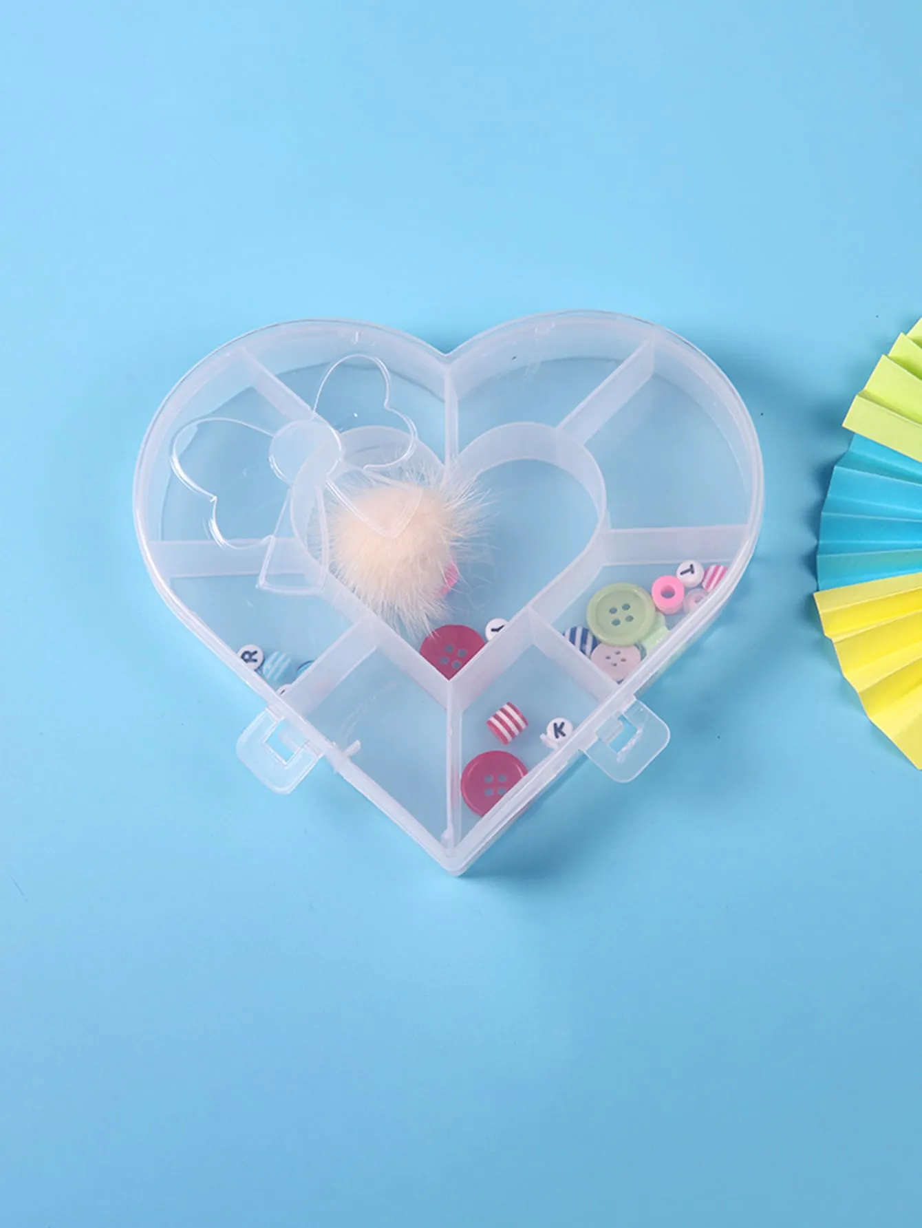 1pc Heart Shaped Desk Storage Box