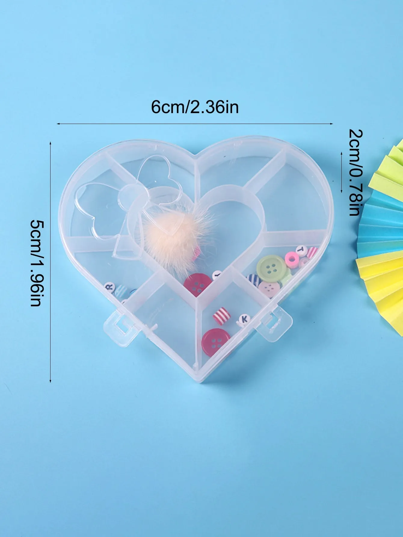 1pc Heart Shaped Desk Storage Box