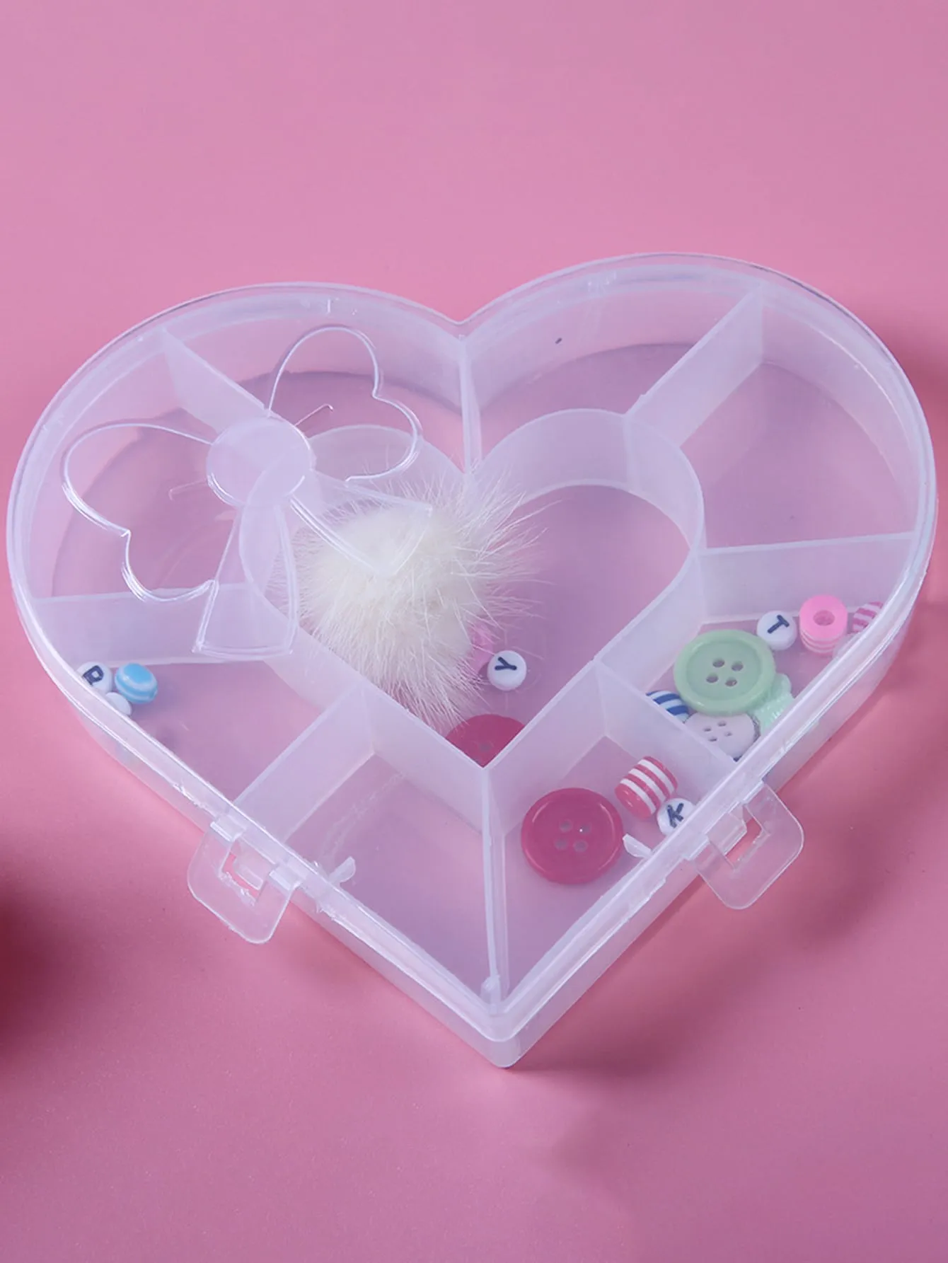 1pc Heart Shaped Desk Storage Box