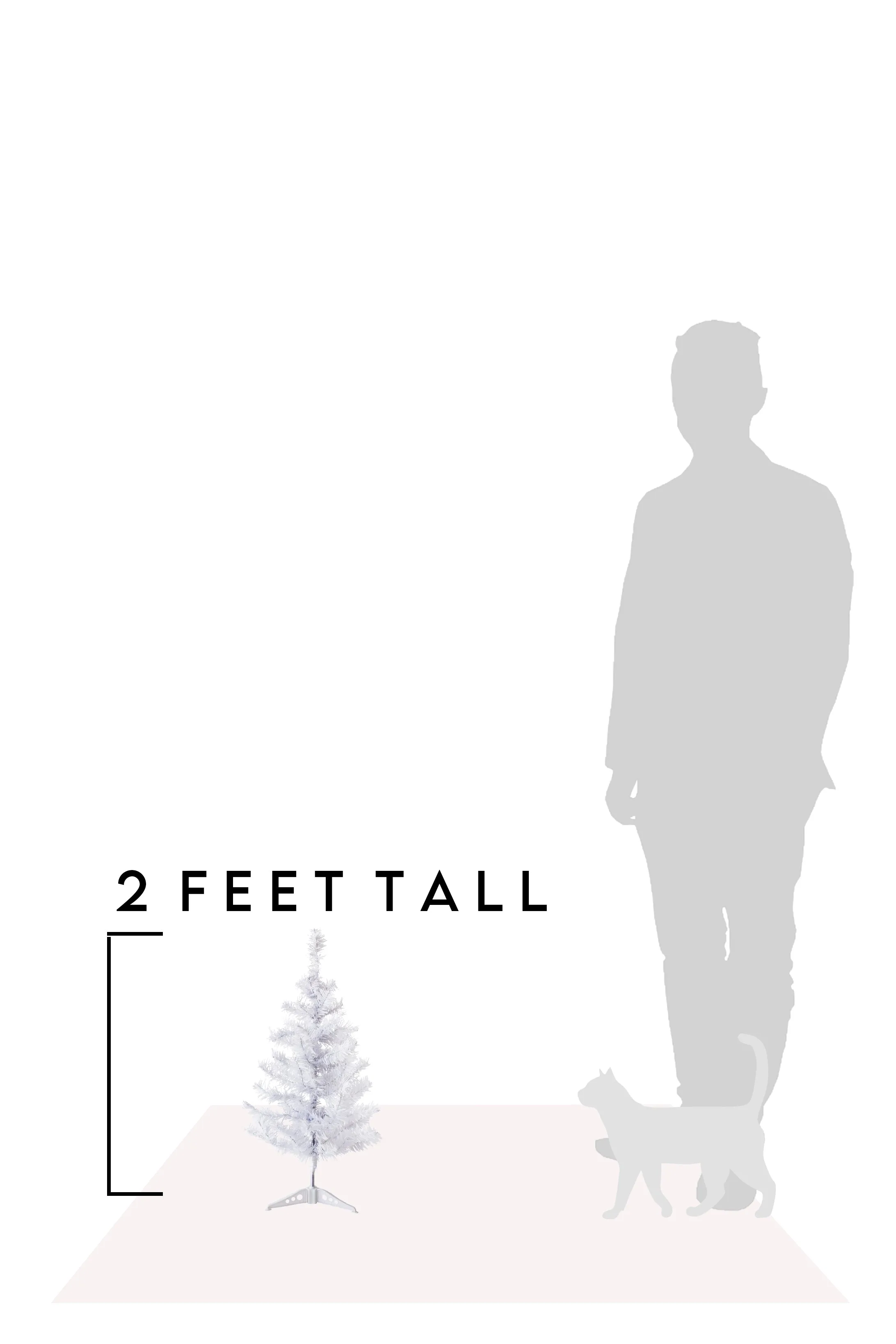 2' White Tabletop Tree with Stand