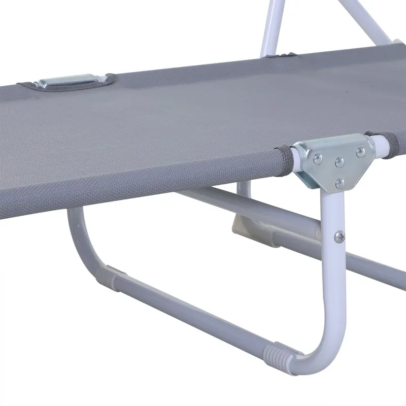 4-Level Adjustable Beach Lounger - Gray