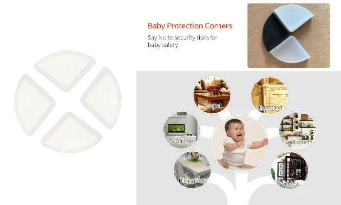 4 Piece Baby Safety Silicone Table Edge Protector