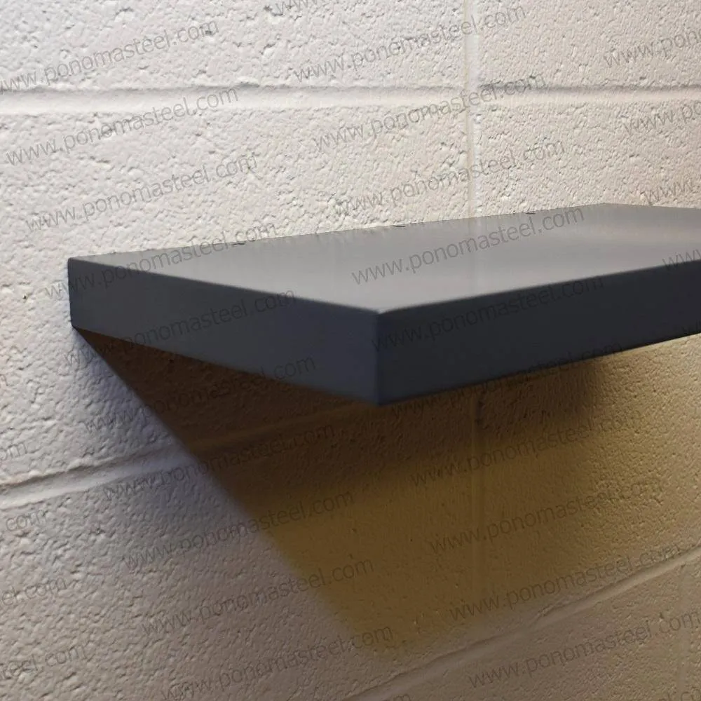 48"x12"x2.5" (cm.121.9x30.5x6.4) brushed stainless steel floating shelf