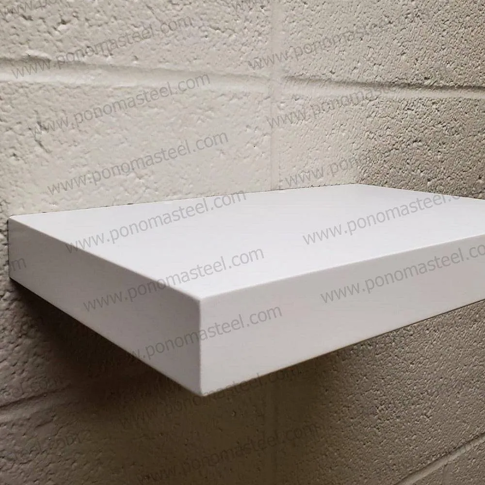 48"x12"x2.5" (cm.121.9x30.5x6.4) brushed stainless steel floating shelf