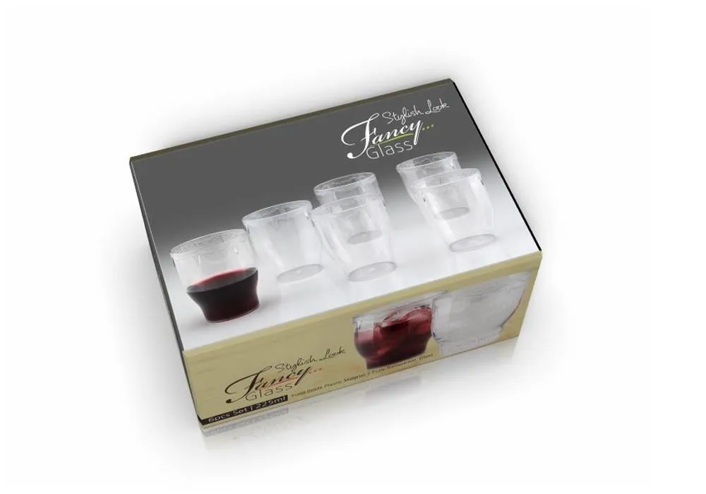 621 Stylish look Fancy Glass, Transparent Glasses Set 300ml