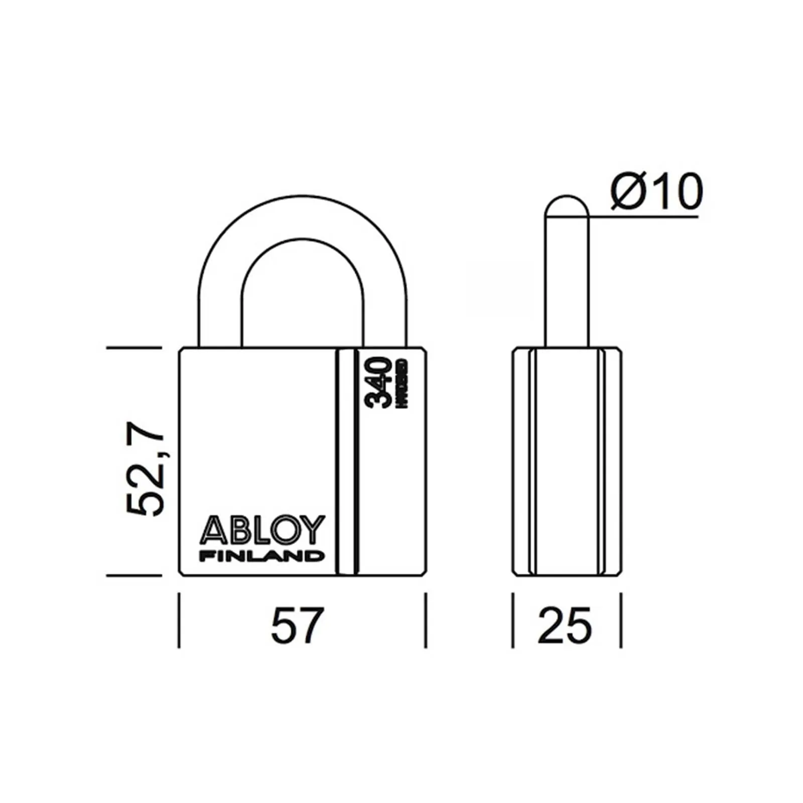 Abloy PL340 Steel Padlock with Shackle Guard