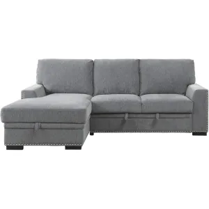 Adelia 2-pc Sectional w/Pull-Out Bed and Left Chaise w/ Hidden Storage