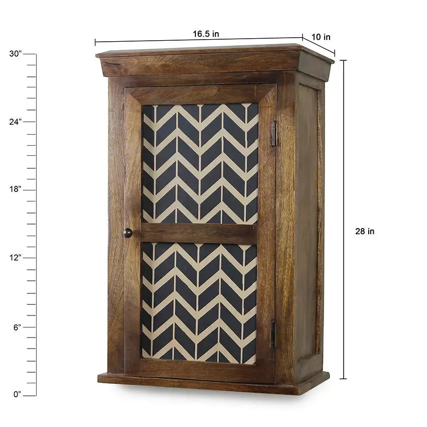 Alba Solid Wood Hand Painted Wall Shelf