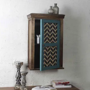 Alba Solid Wood Vintage Hand Painted Wall Shelf