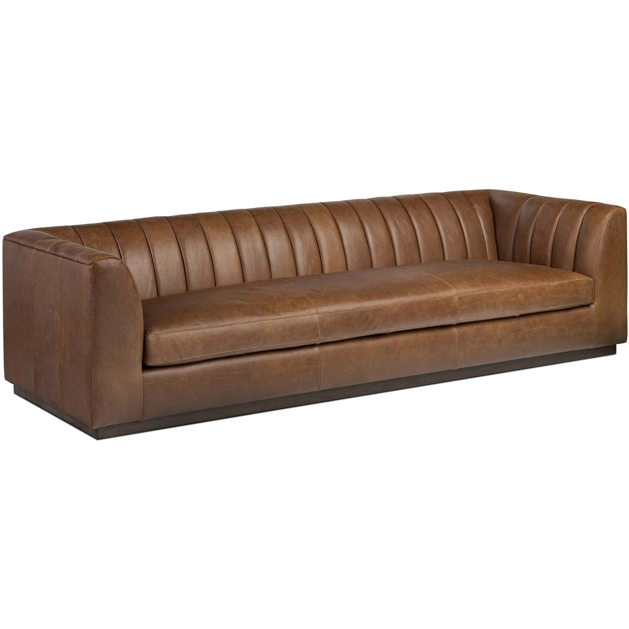 Alec Leather Sofa, Dulane Mahogany