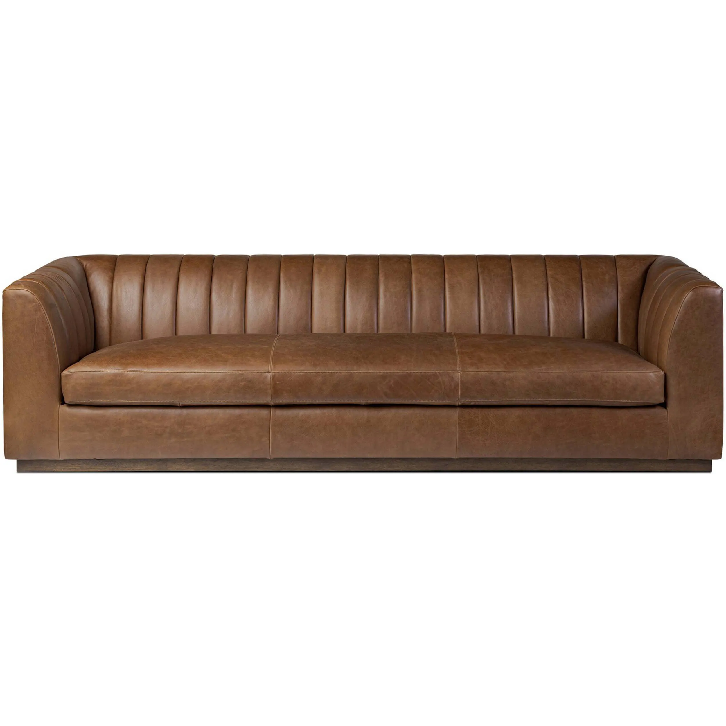 Alec Leather Sofa, Dulane Mahogany