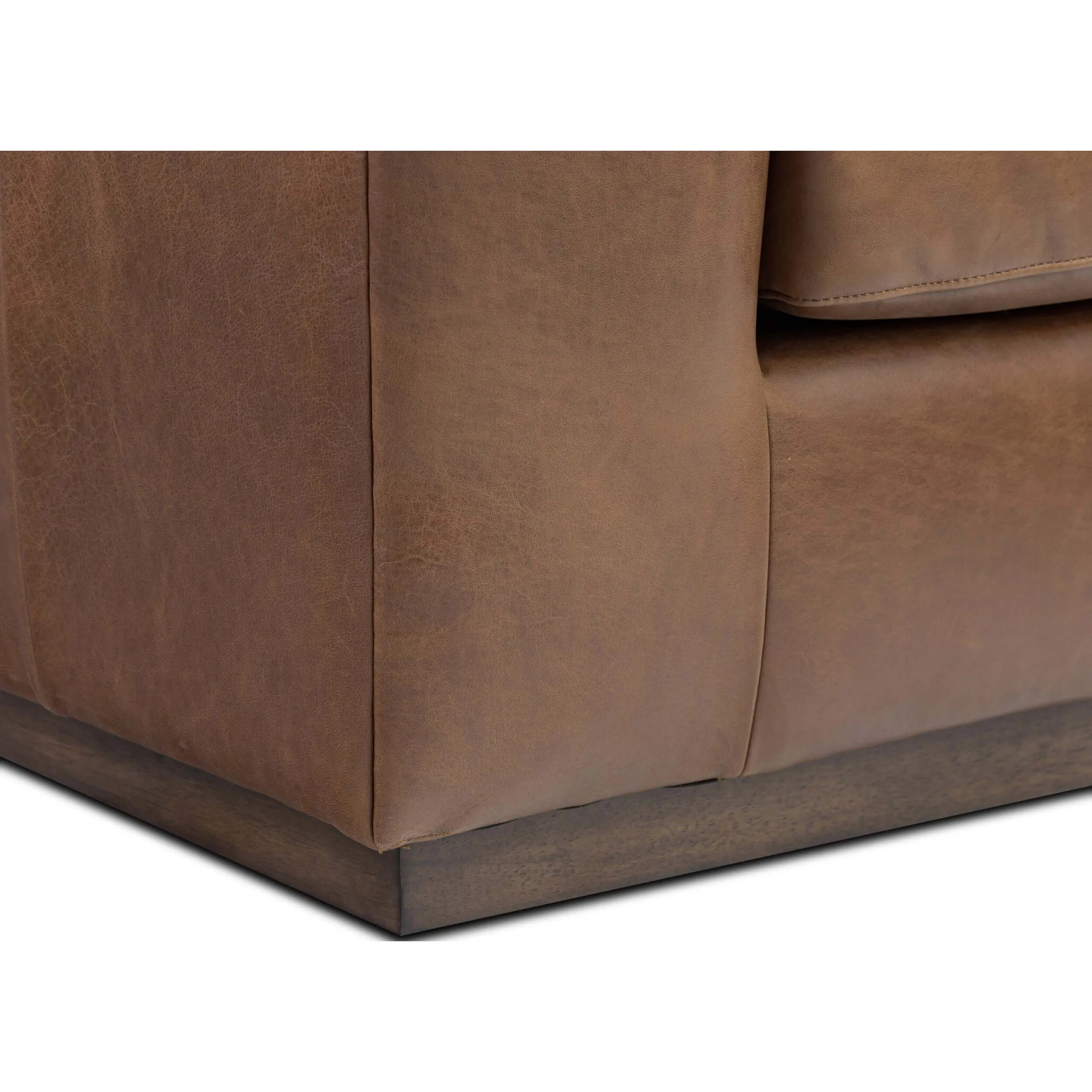 Alec Leather Sofa, Dulane Mahogany