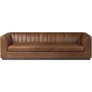 Alec Leather Sofa, Dulane Mahogany