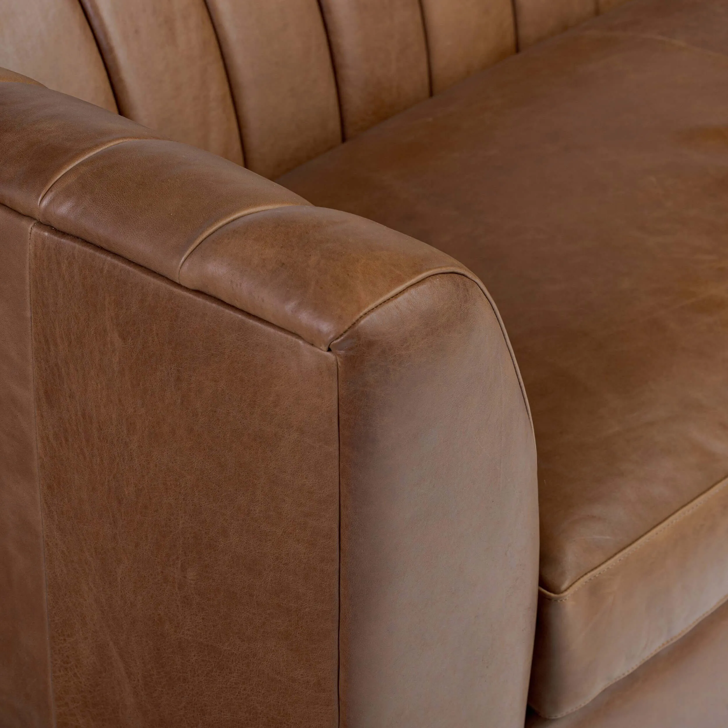 Alec Leather Sofa, Dulane Mahogany