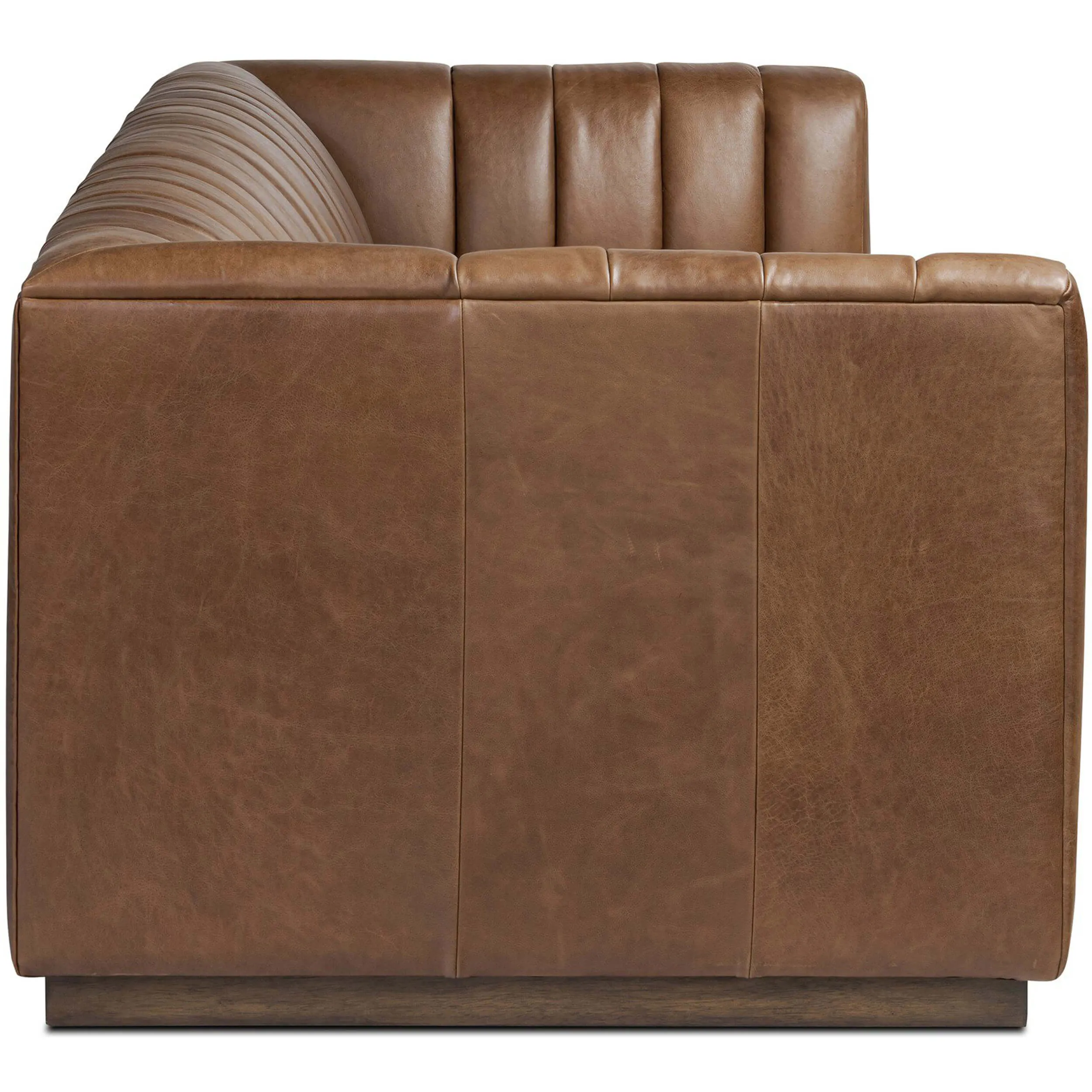 Alec Leather Sofa, Dulane Mahogany