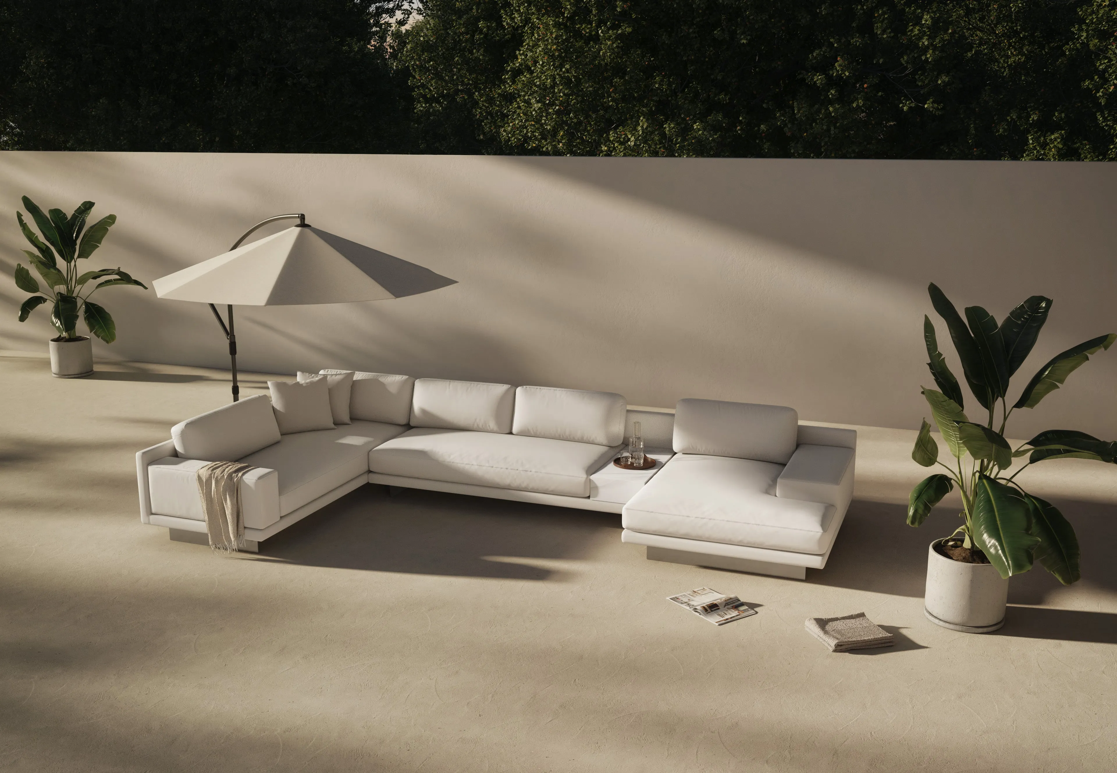 Alessio - Alessio Outdoor Module, Three Seater Sofa, Left Arm, Shell Performance Weave