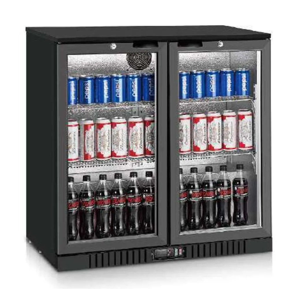 Alpha Commercial Under Bench Bar Cooler 2 Door 205L Black