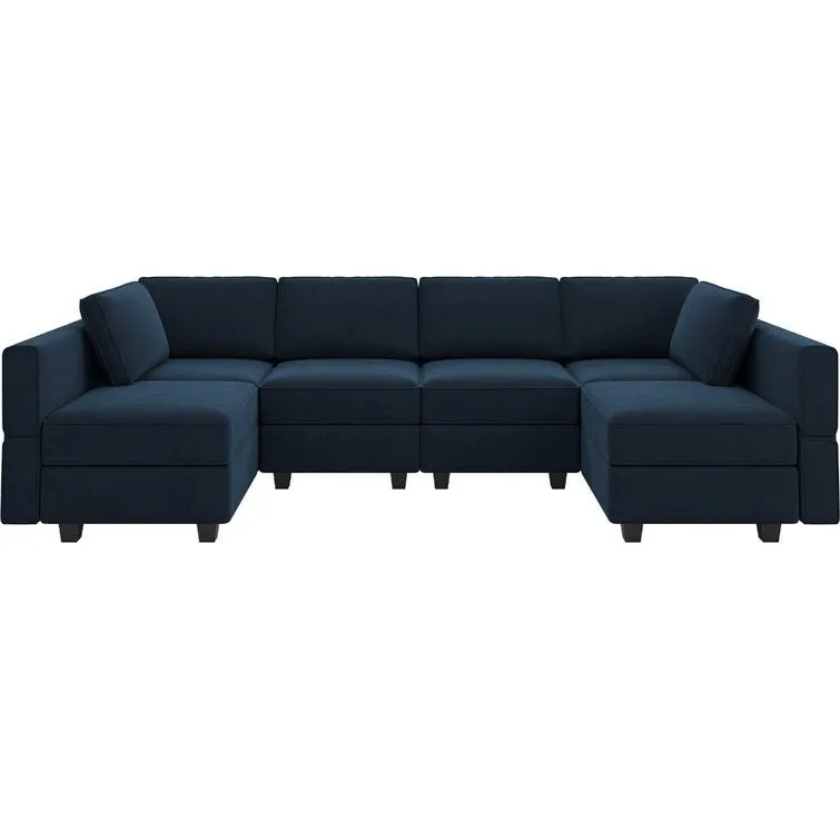 Arvon 6 Seater Premium Fabric U Shape Sofa For Living Room