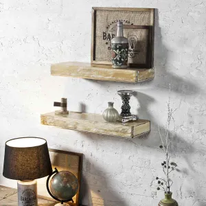 Ashton Distress White Wall Shelf