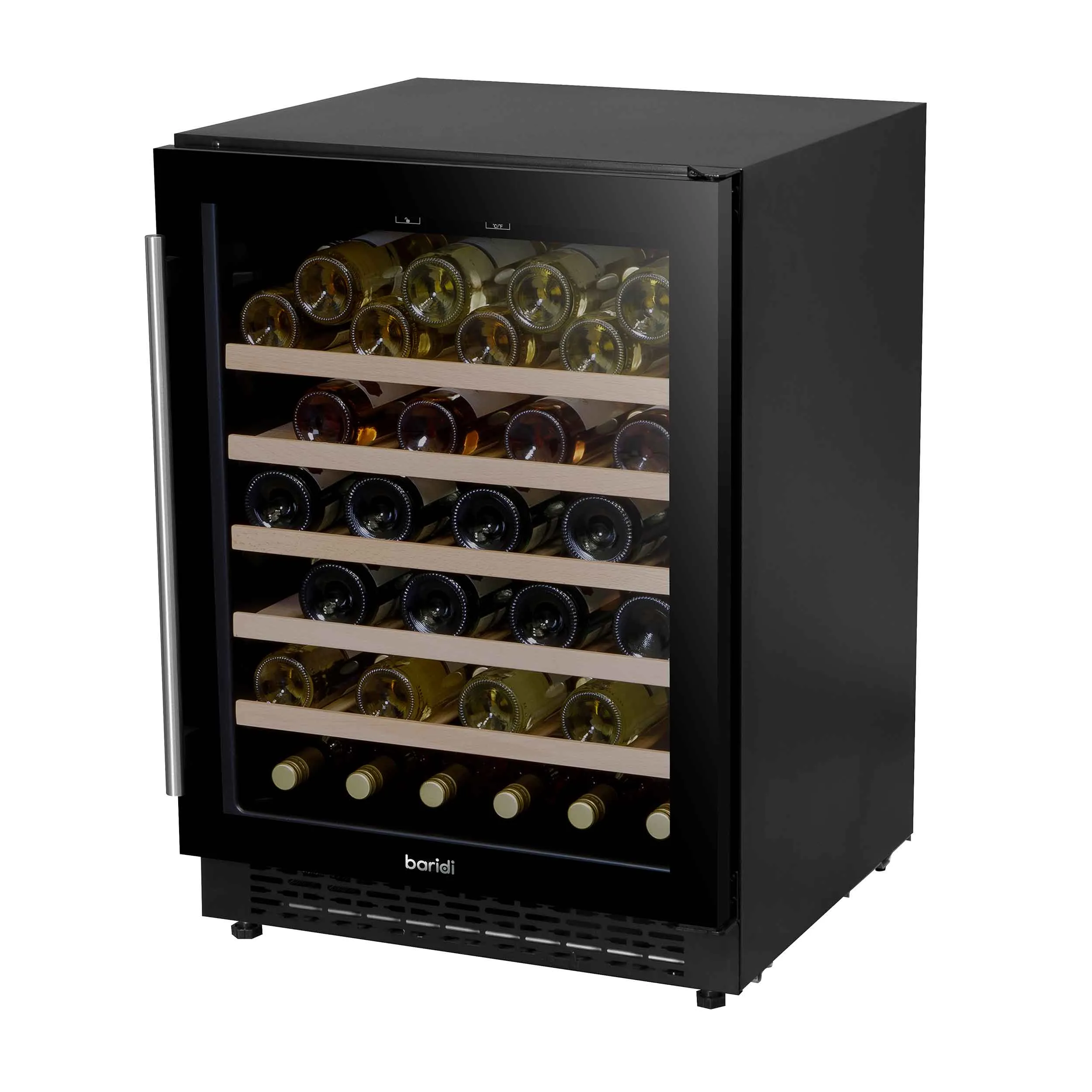 Baridi 54 Bottle Wine Cellar Fridge with Digital Touch Screen Controls, Black - DH78