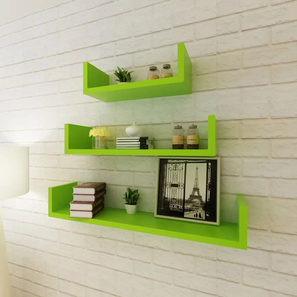 Black Wall Shelves Set of 6