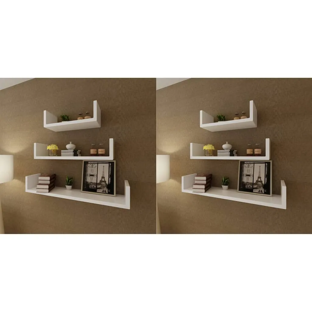 Black Wall Shelves Set of 6