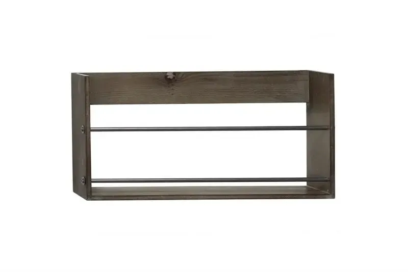 Brown Wood Rustic Wall Shelf,