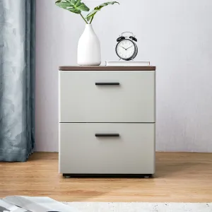 Cappuccino 2 Drawer Taupe Bedside Table