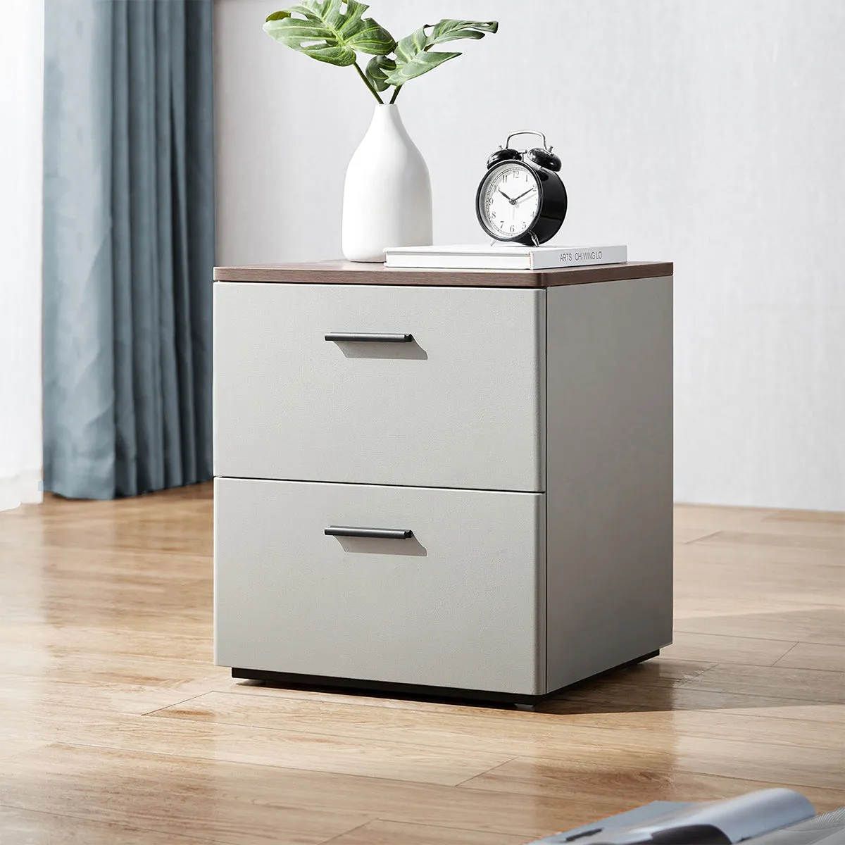 Cappuccino 2 Drawer Taupe Bedside Table