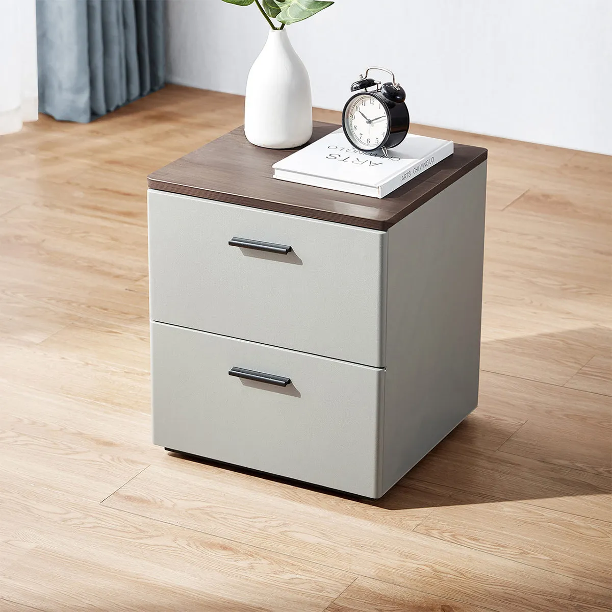 Cappuccino 2 Drawer Taupe Bedside Table