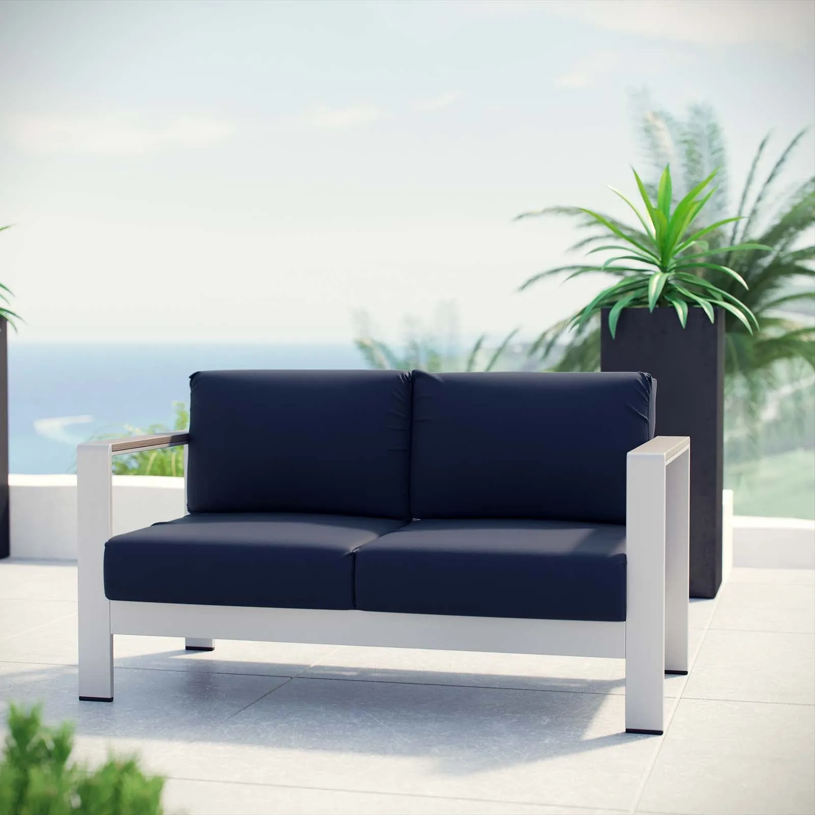 Coast Outdoor Patio Aluminum Loveseat