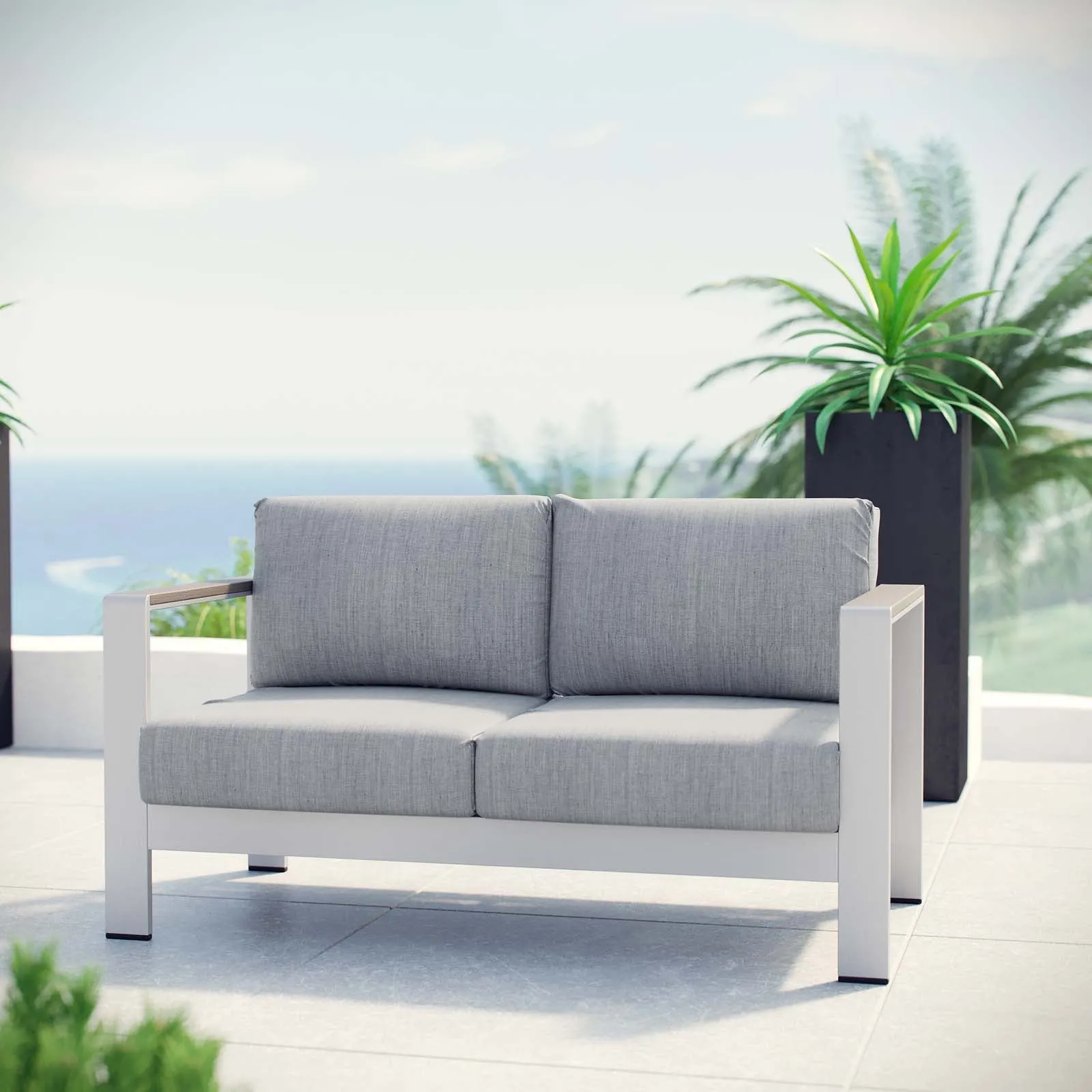 Coast Outdoor Patio Aluminum Loveseat