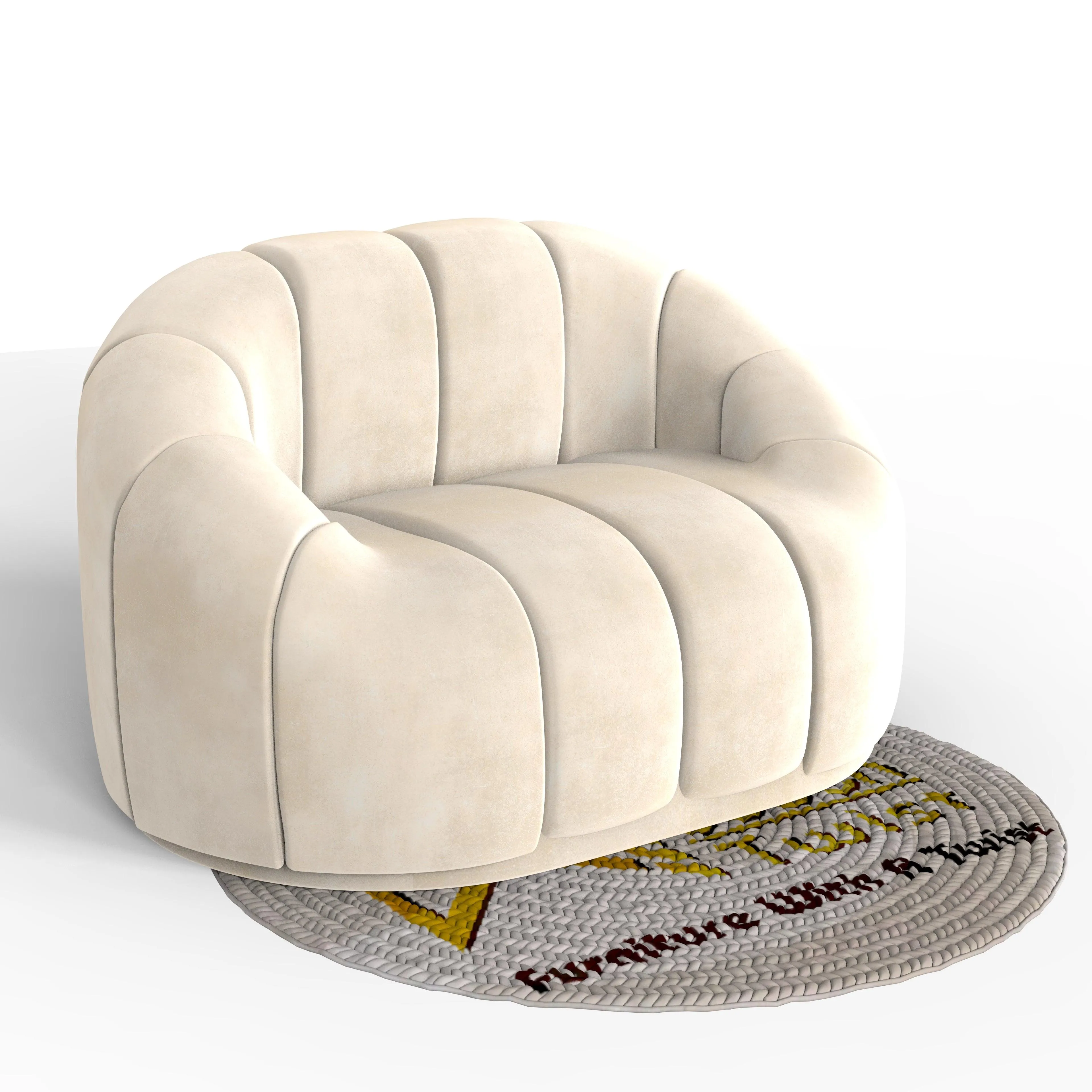 Collin Modern Oval Shape Single Seater Sofa