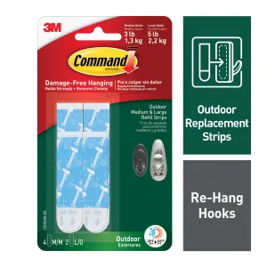 Command Outdoor Medium and Large Refill Strips 17615AW-ES