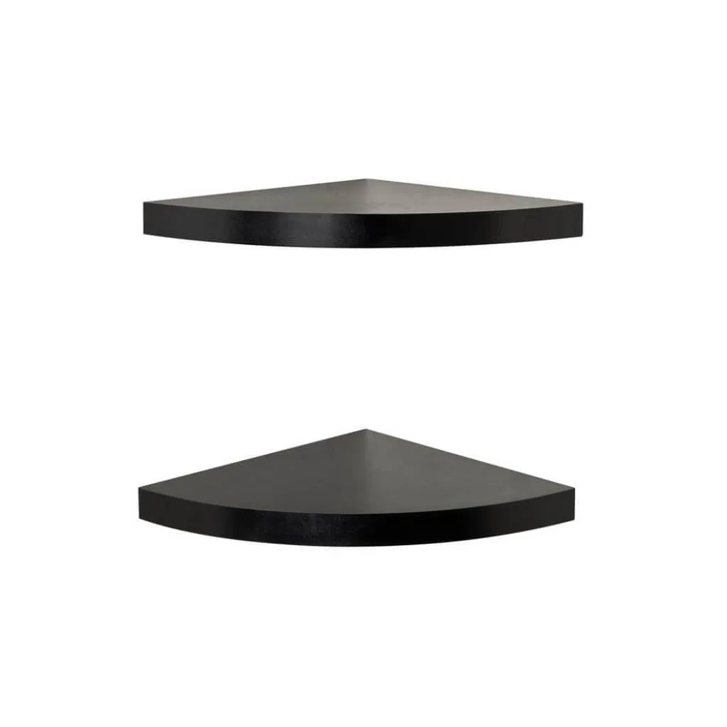 Corner Radial Shelves (Set Of 2) Black 11.5" X 11.5"