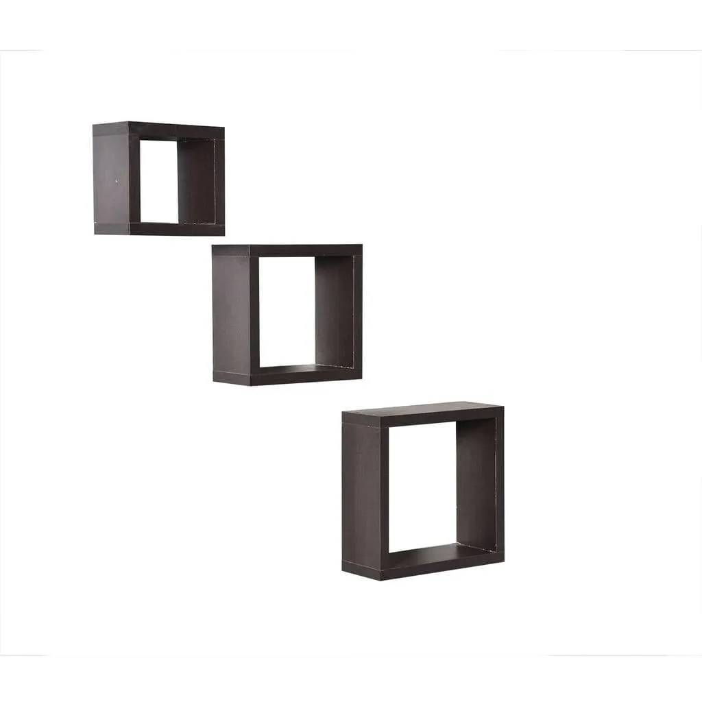 Cube Styled Floating Wall Shelves (Set of 3)