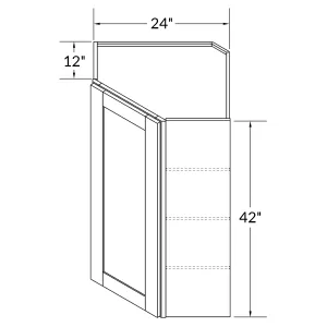 Diagonal Corner Kitchen Cabinet DC2442 Milan Slate 24 in. width 42 in. height 12 in. depth