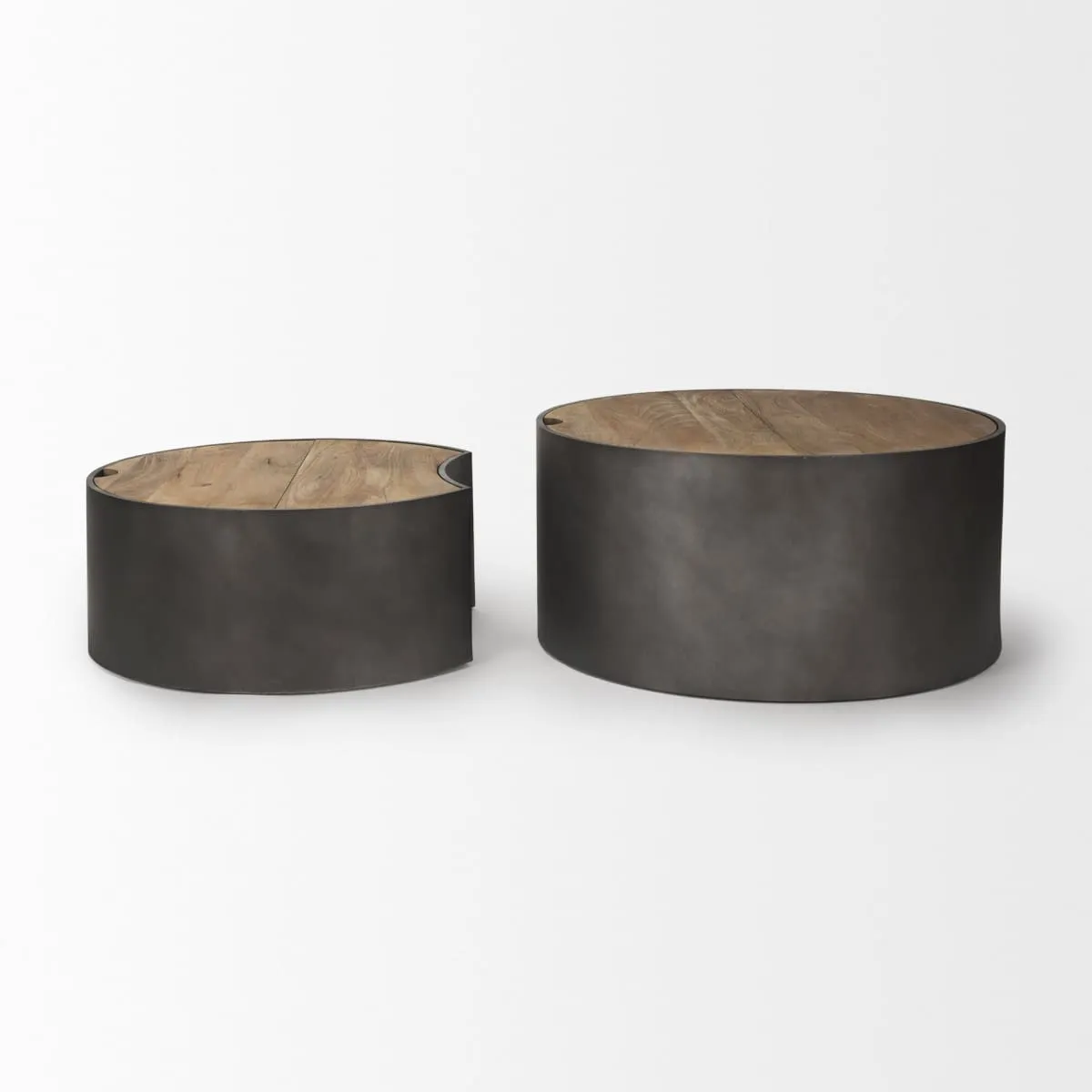 Eclipse Coffee Table Gunmetal Gray | Brown Wood