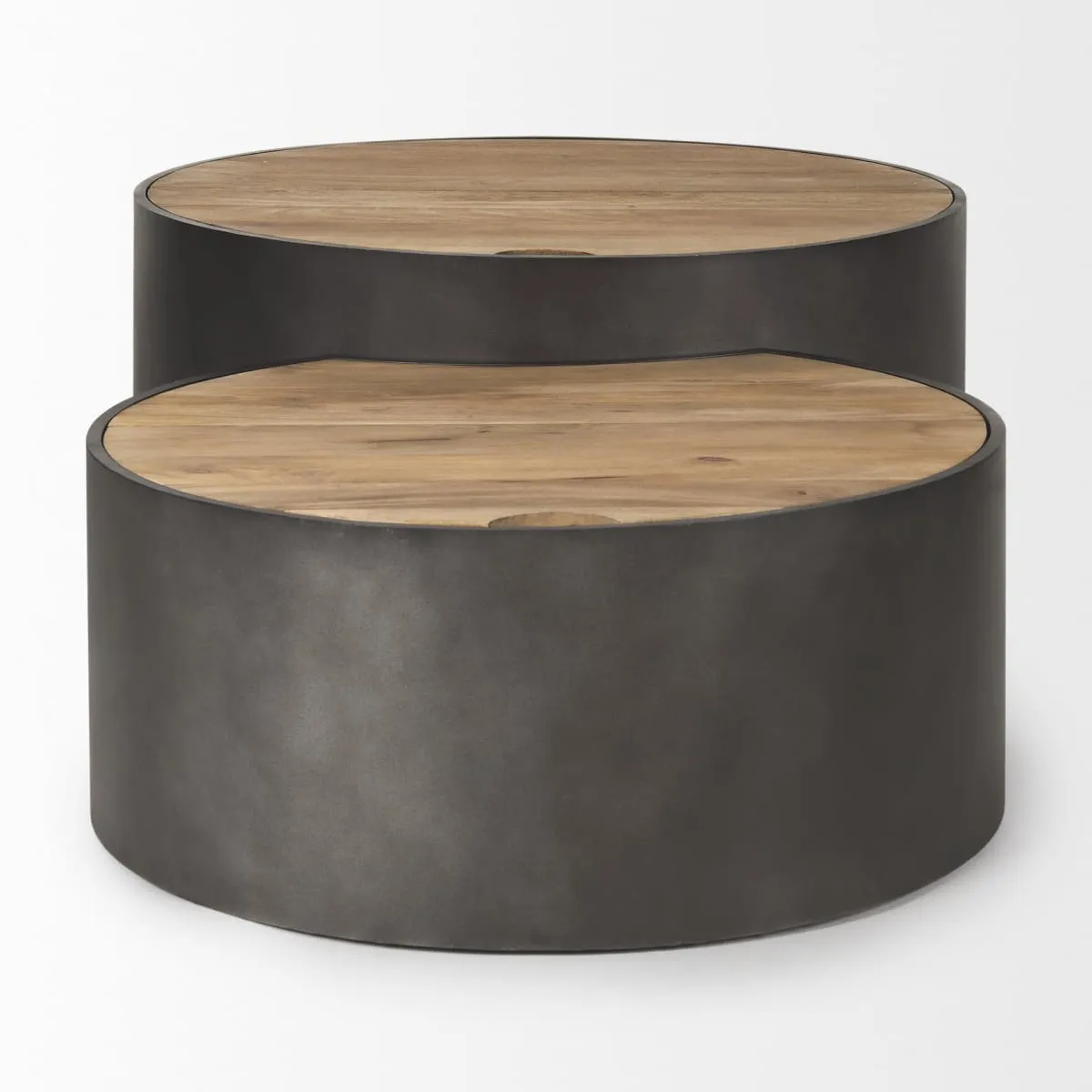 Eclipse Coffee Table Gunmetal Gray | Brown Wood