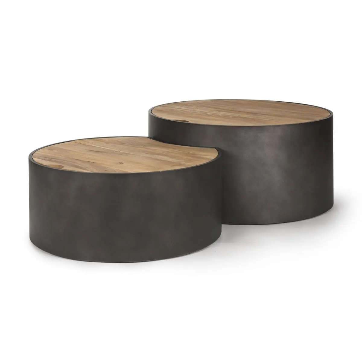 Eclipse Coffee Table Gunmetal Gray | Brown Wood