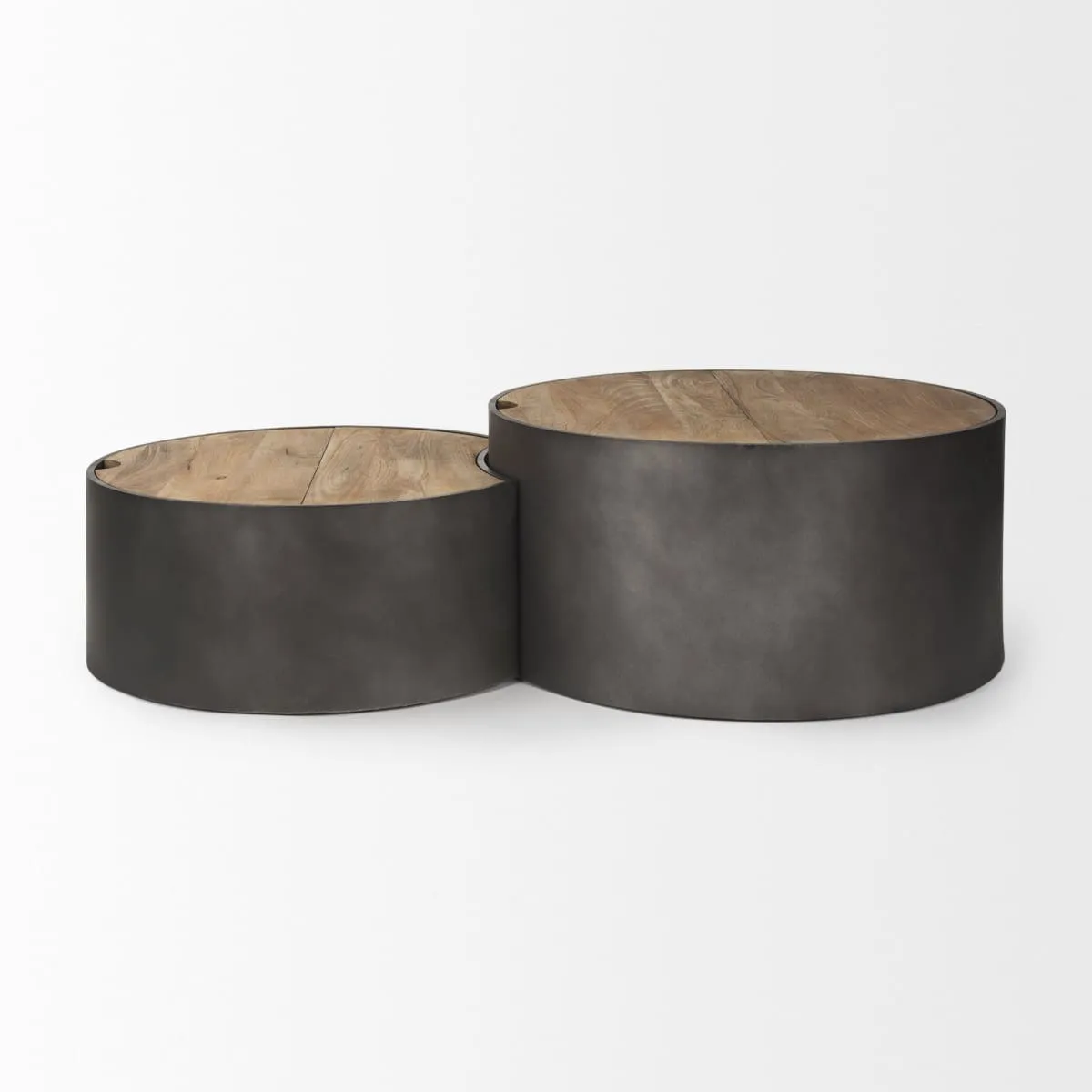 Eclipse Coffee Table Gunmetal Gray | Brown Wood