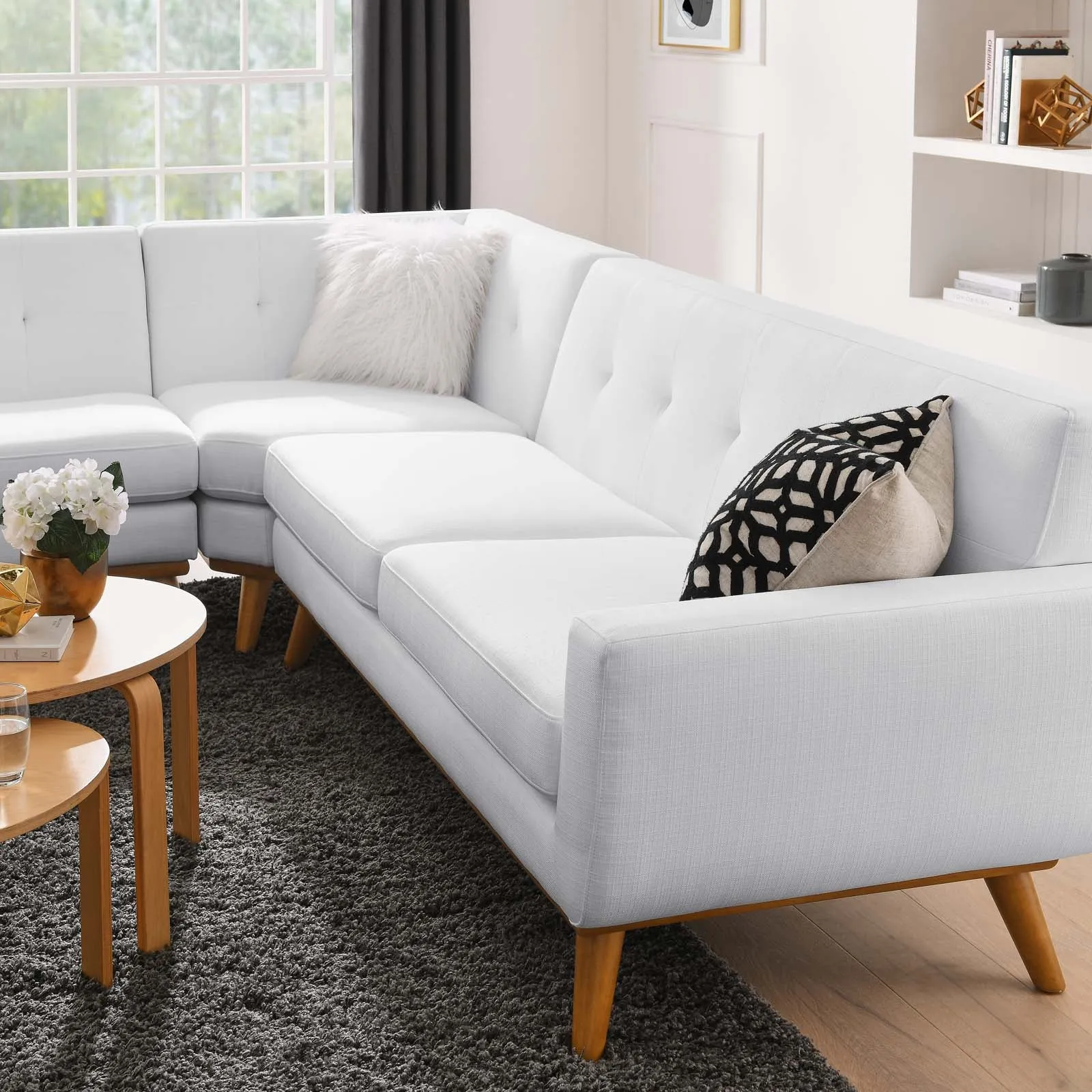 Engage L-Shaped Upholstered Fabric Sectional Sofa