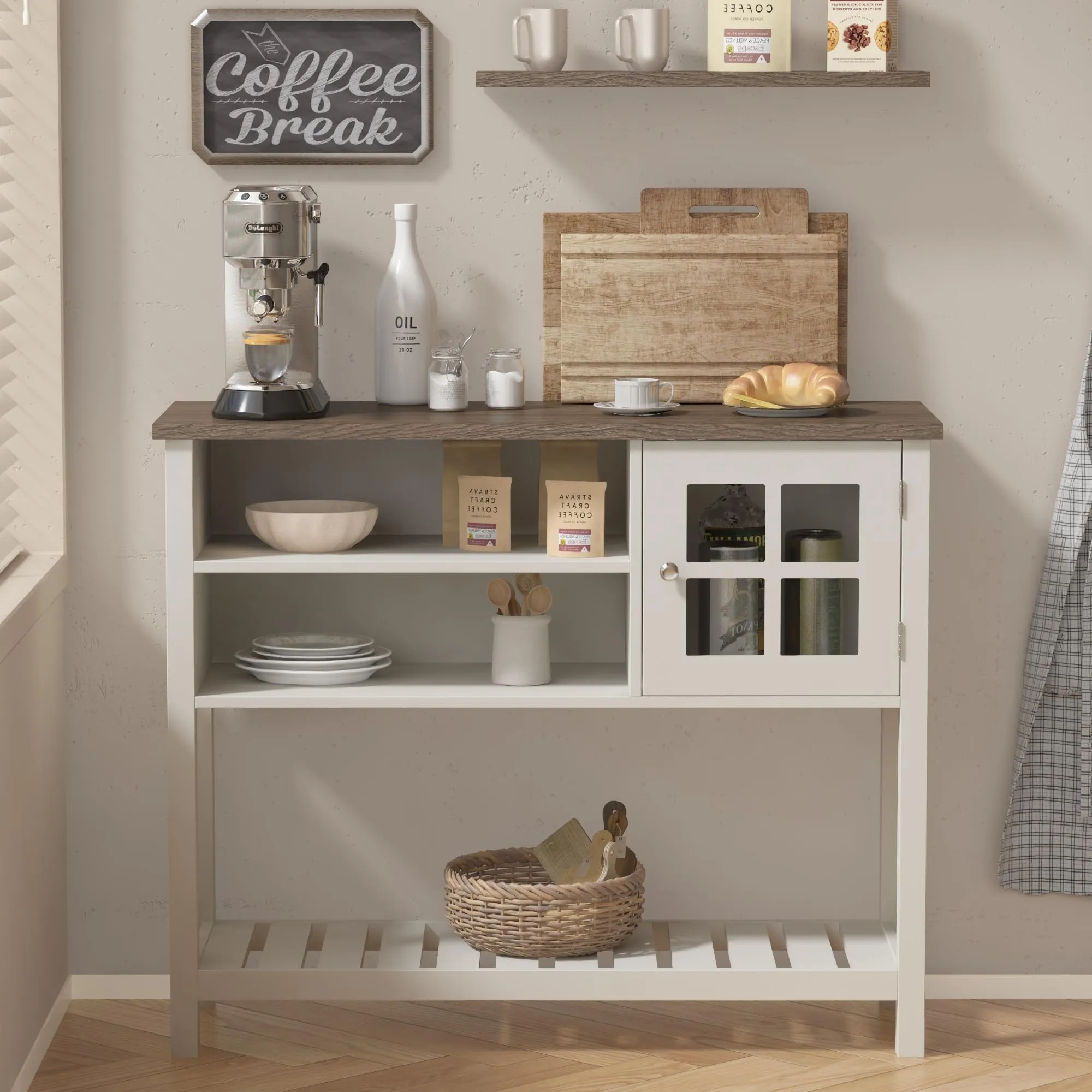 Farmhouse Coffee Bar Cabinet