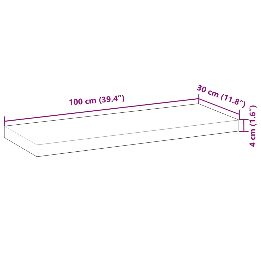 Floating Shelves 2 pcs 100x30x4 cm Untreated Solid Wood Acacia