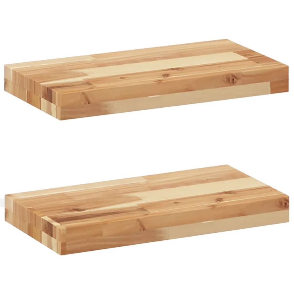 Floating Shelves 2 pcs 40x20x4 cm Oil Finished Solid Wood Acacia