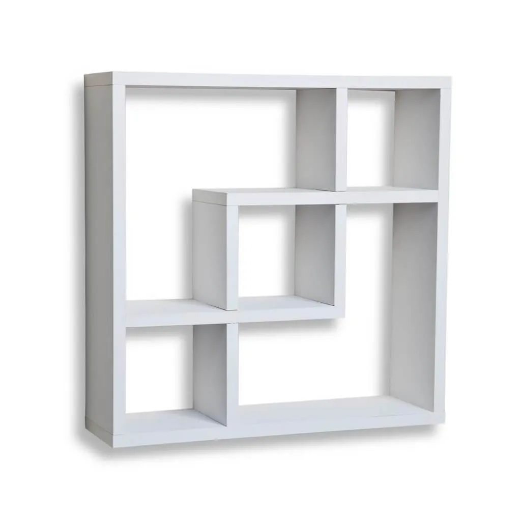 Geometric Square Wall Shelf White 18" X 18"