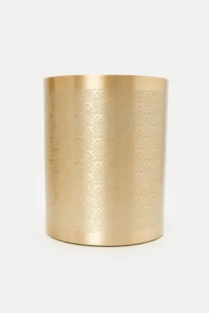 Gold Palm embossed Aluminum Waste Bin