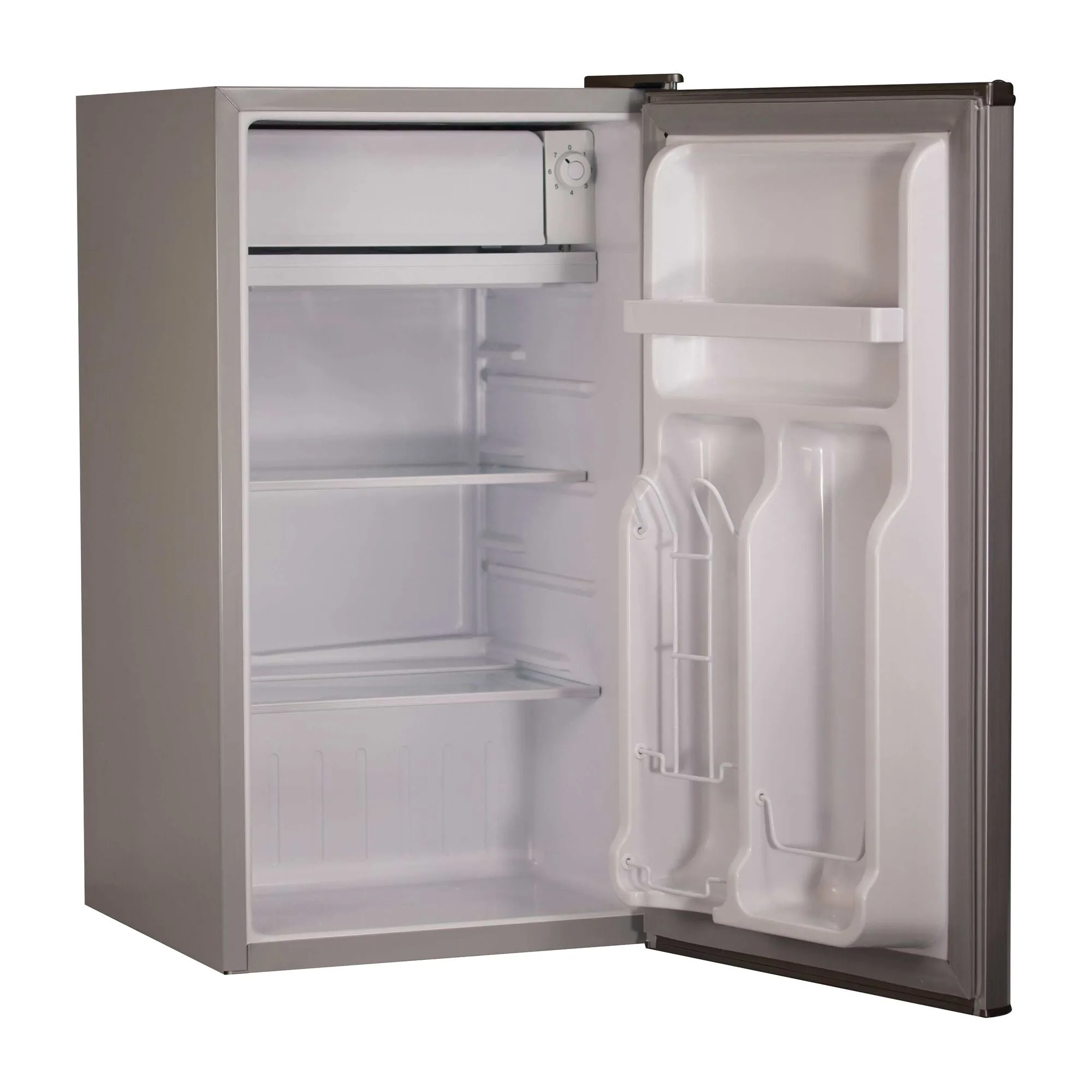 Grey Compact Refrigerator Energy Star Single Door, 3.2 Cu. Ft.